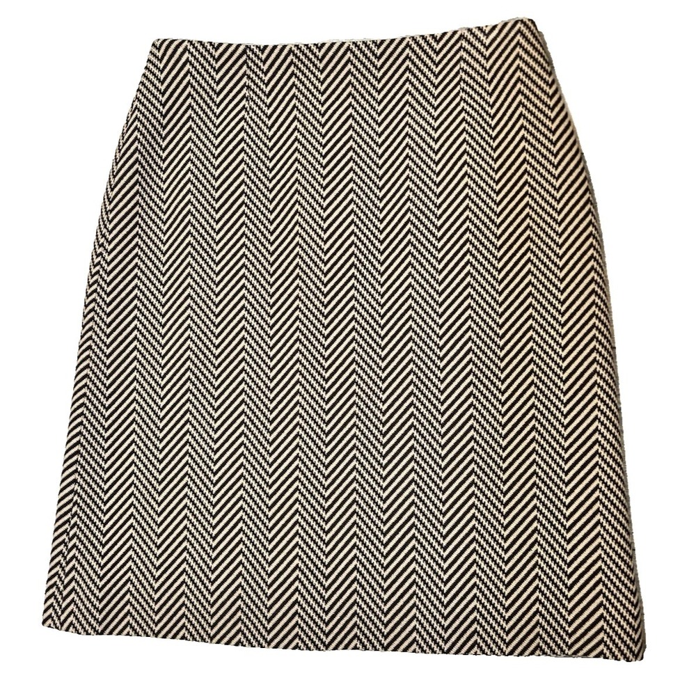 CELINE Paris Wool Skirt & Scarf Size 42 10 Herringbone Brown Made in France VGUC - Picture 3 of 15